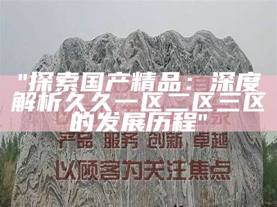 "探索国产精品：深度解析久久一区二区三区的发展历程"